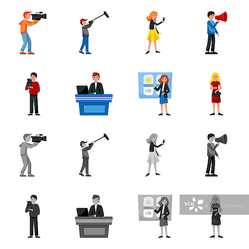 新闻与演播室图标集图片素材