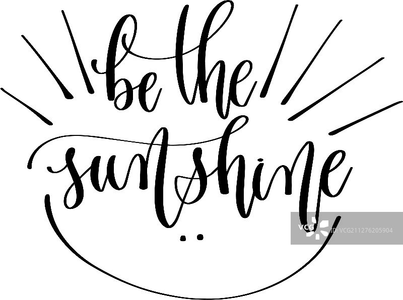 沐浴阳光 - 手写字母题词文本图片素材