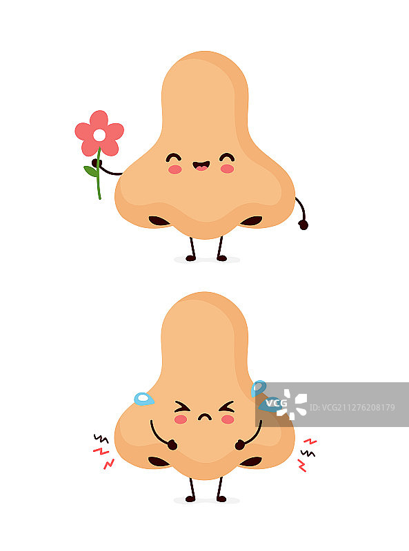 可爱微笑的快乐悲伤的人类鼻子图片素材