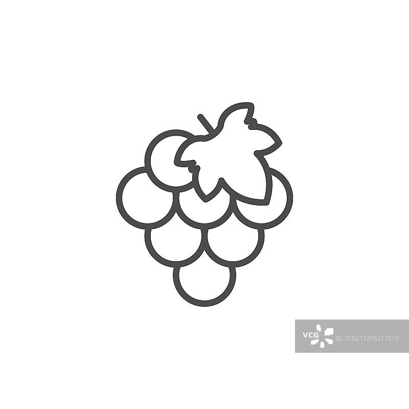葡萄线条轮廓图标水果概念图片素材