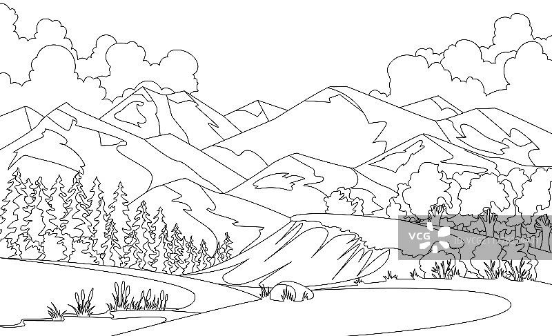 美丽的夏日填色图片素材