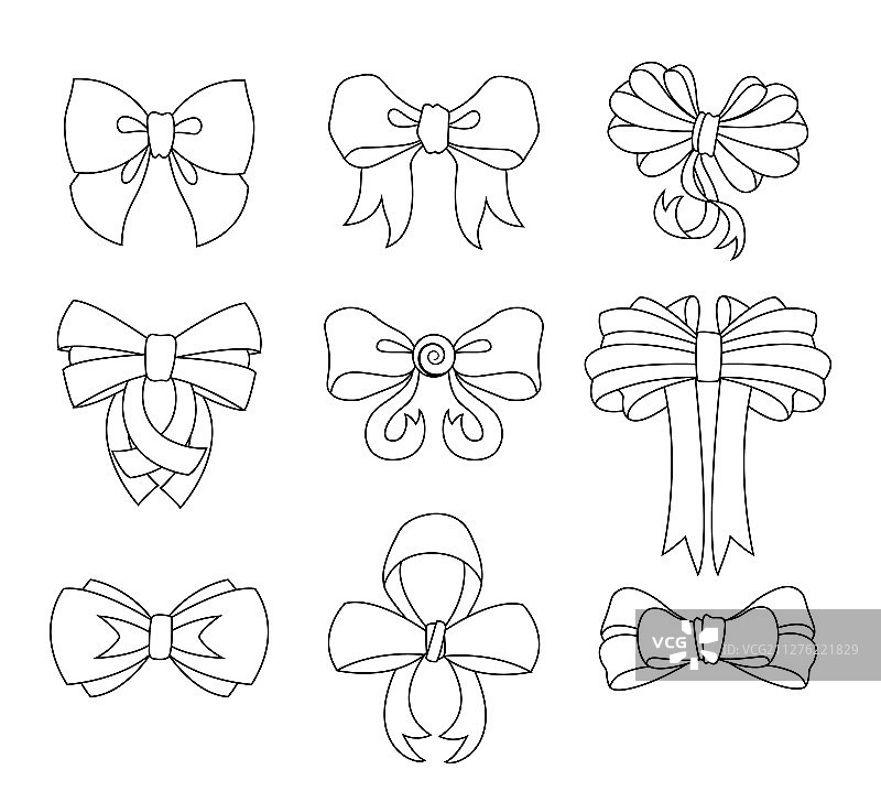 装饰蝴蝶结设计元素合集图片素材