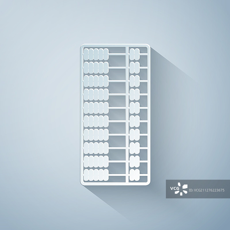 灰色背景上的算盘剪纸图标图片素材