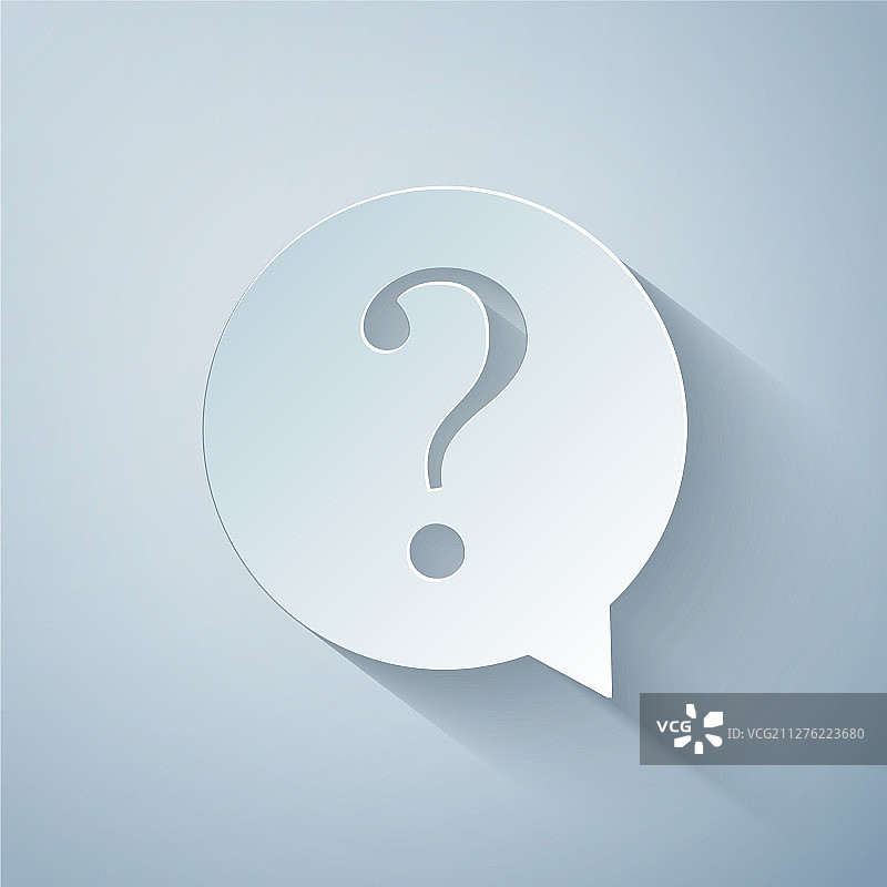 背景上的剪纸圆形问号图标图片素材