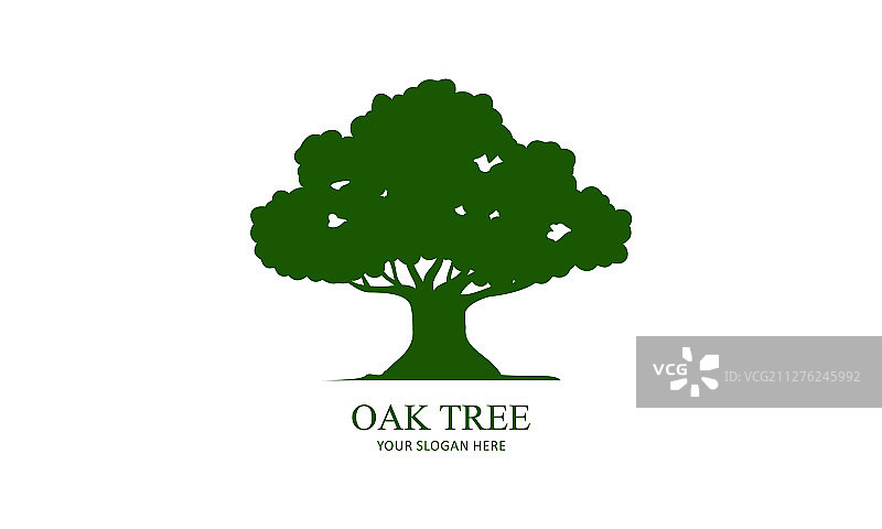 绿色创意橡树Logo设计符号图片素材