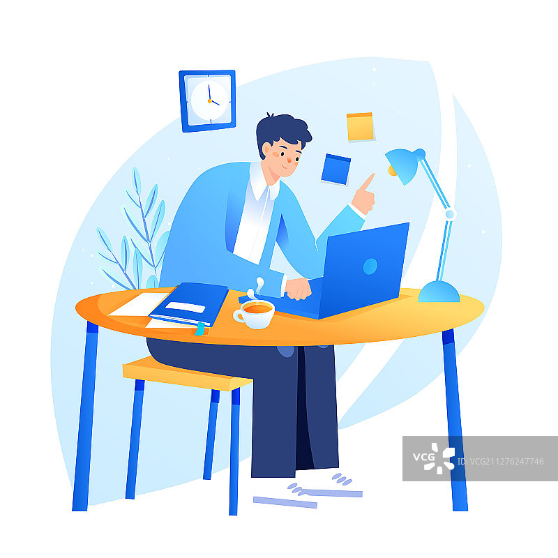 招聘求职工作互联网数据分析商务办公团队精英矢量插画图片素材