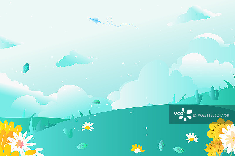 踏青夏季公园户外出游出行手机便捷旅行风景矢量插画图片素材