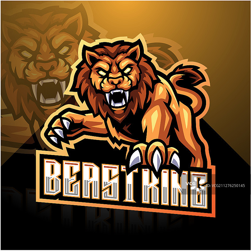 狮子电竞吉祥物Logo设计图片素材