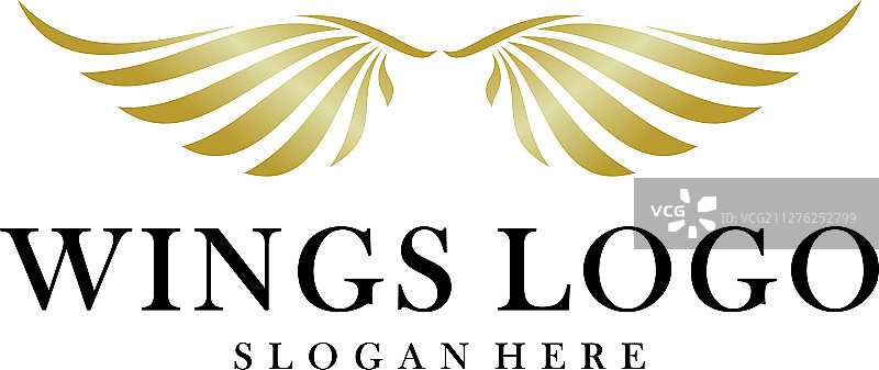 奢华翅膀标志设计模板图标图片素材