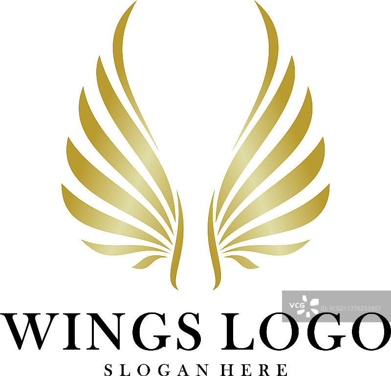 奢华翅膀标志设计模板图标图片素材