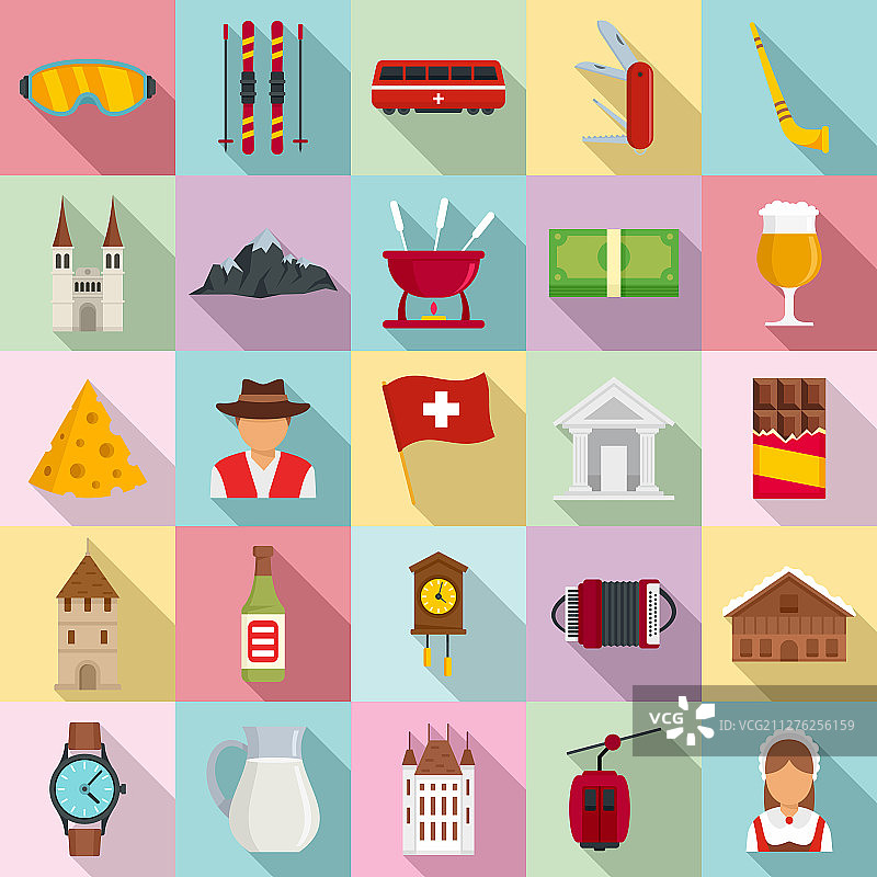 瑞士标志扁平风格图片素材