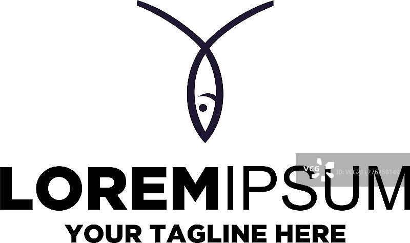 字母Y鱼形标志图片素材