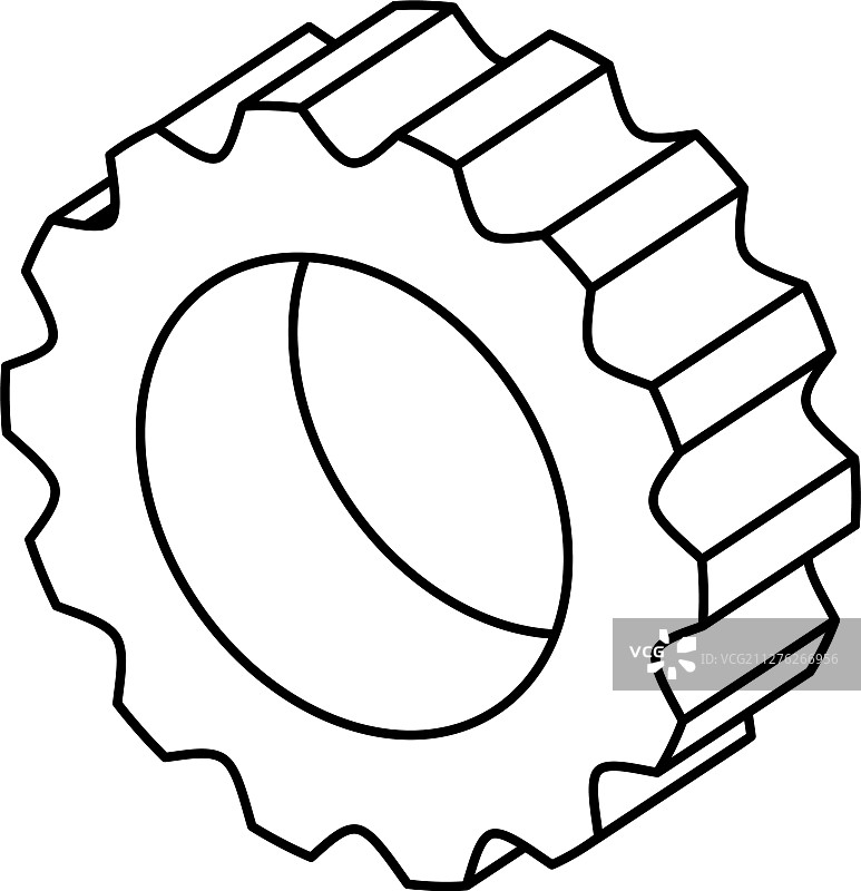 齿轮小齿轮机器线条风格图标图片素材