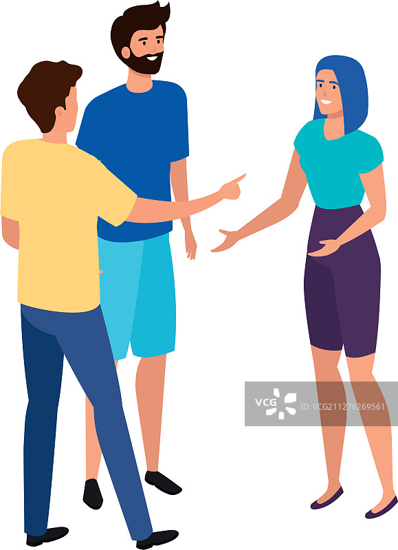 年轻人与虚拟角色会面图片素材