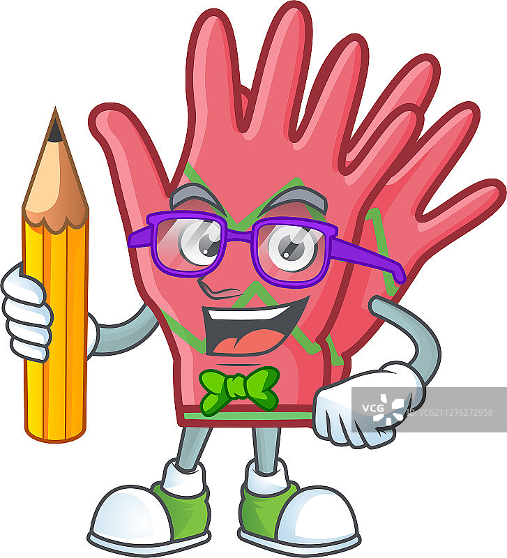 戴圣诞手套的酷学生图片素材