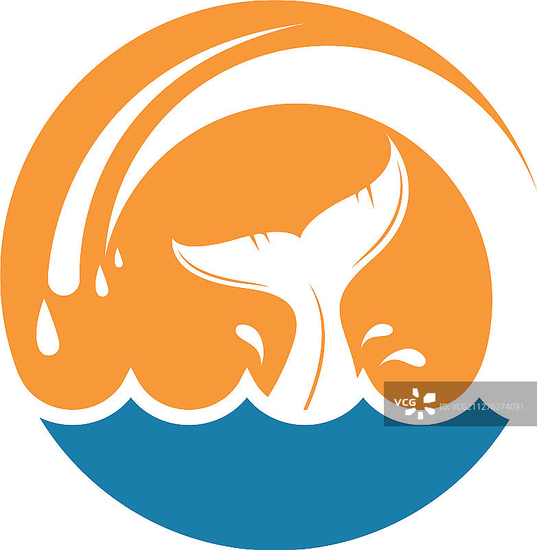 鲸鱼尾巴图标设计图片素材