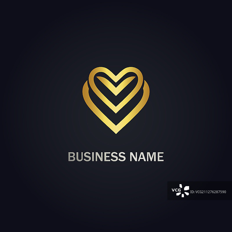 爱心情人节金色Logo图片素材