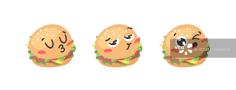 手绘卡通快餐表情符号图片素材