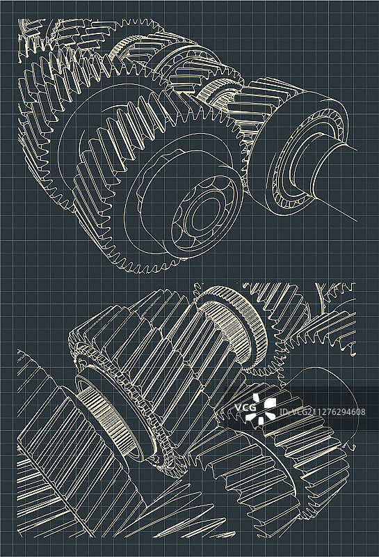 齿轮箱蓝图图片素材