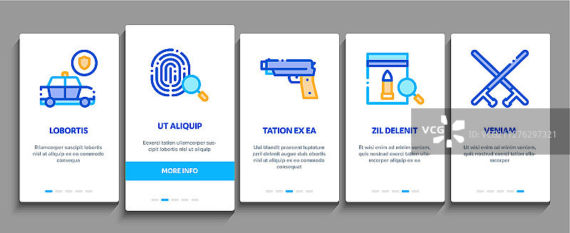 警务部门元素引导图标集图片素材