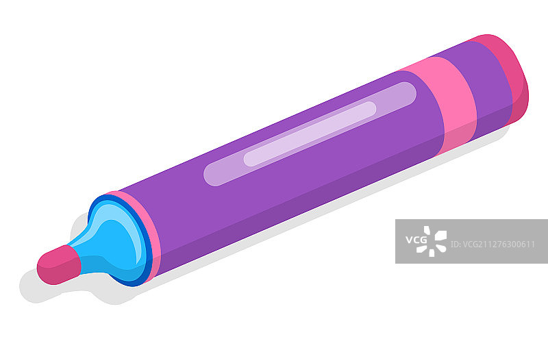紫色毡尖笔图标2.5D风格图片素材