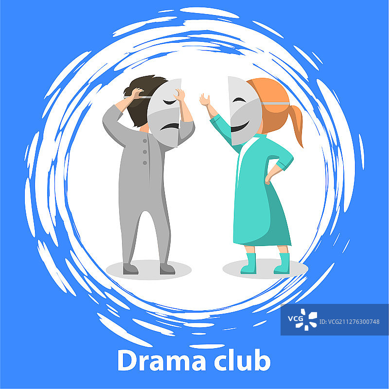 学校戏剧社团的孩子们在舞台上表演角色图片素材