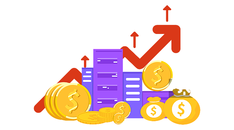 金融股市金币上涨图片素材