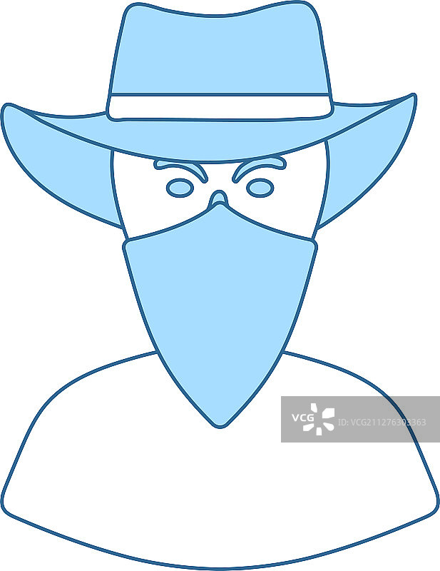 戴围巾的牛仔图标图片素材