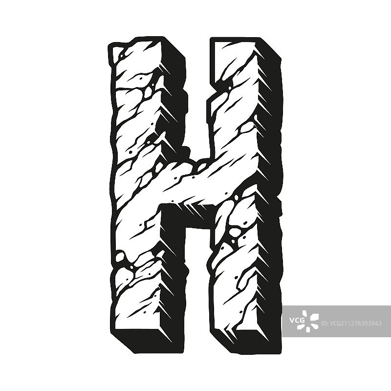 复古沙漠风格字母H概念图片素材