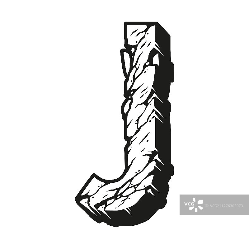 复古沙漠风格字母J图片素材