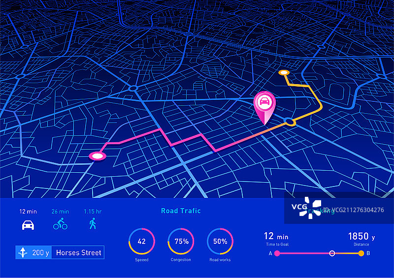 GPS导航仪蓝色图钉模型图片素材