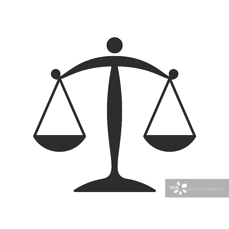 适用于应用和网站的扁平风格正义秤图标图片素材