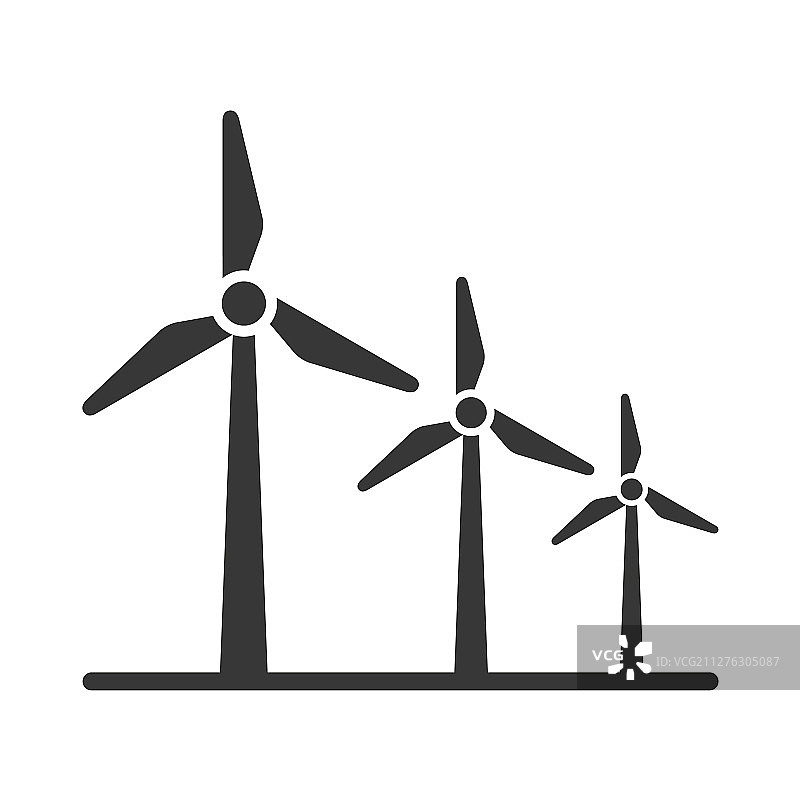 黑色风车剪影图片素材