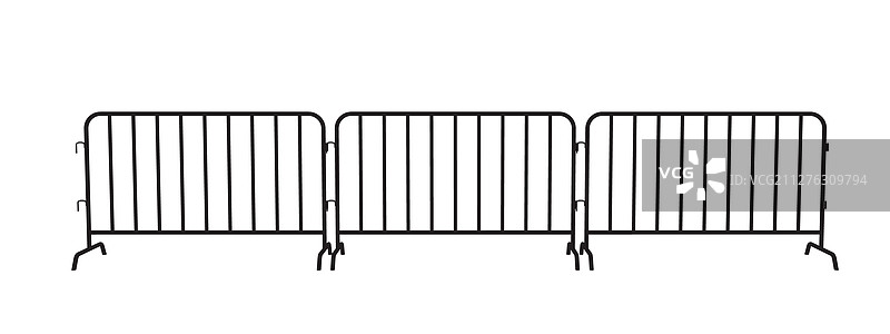城市便携式钢制隔离栏黑色轮廓图片素材