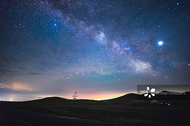 草原星空风景图片素材