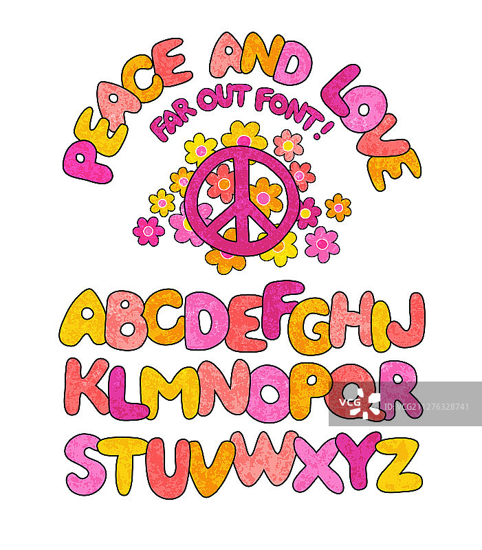 手绘和平友爱涂鸦字体图片素材