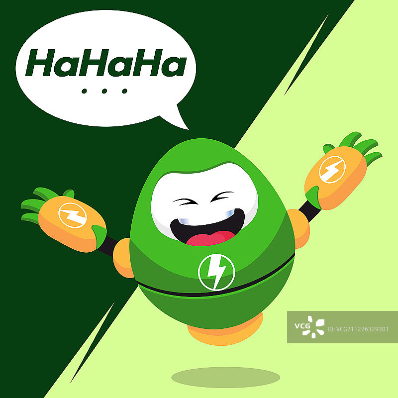 欢笑表情的电动机器人吉祥物图片素材