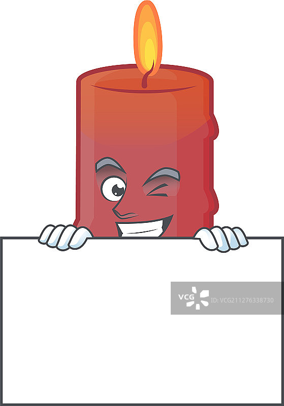 隐藏的微笑红色蜡烛卡通形象图片素材