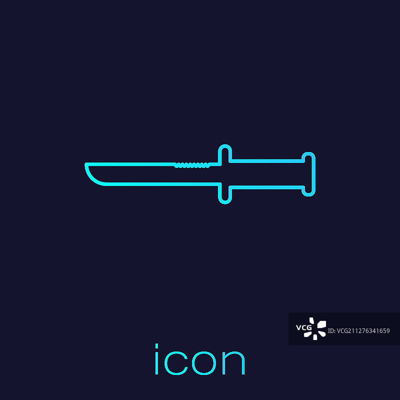 绿松石色军用刀图标图片素材