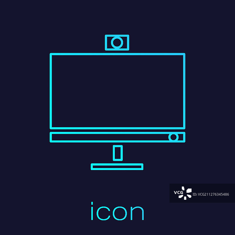 绿松石色电脑显示器图标图片素材