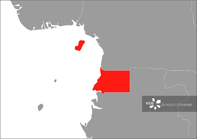 灰色底座上的赤道几内亚地图图片素材