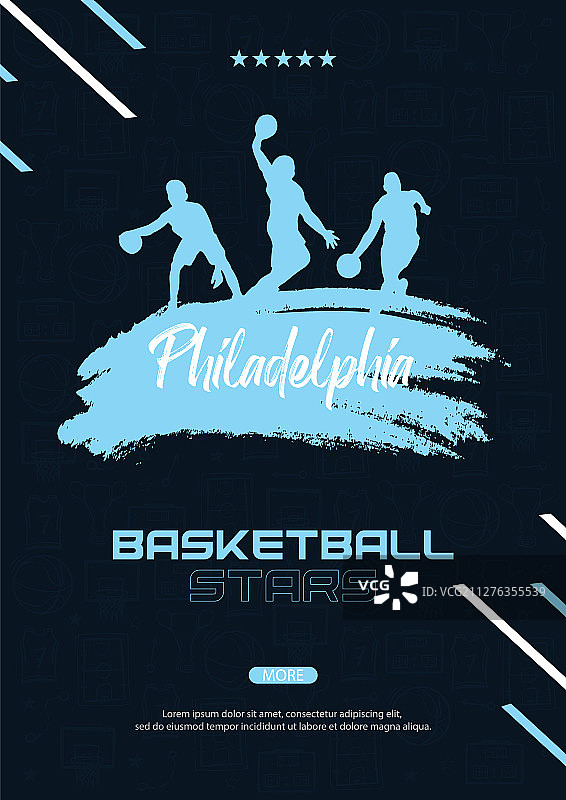 带球员和手绘的篮球banner图片素材