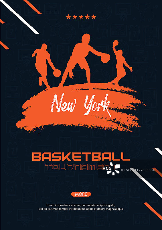 带球员和手绘的篮球banner图片素材