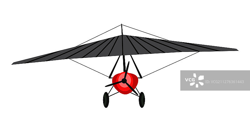 动力悬挂滑翔机（扁平风格）图片素材