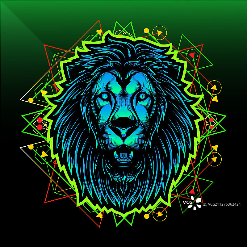 狮头电竞吉祥物标志设计图片素材