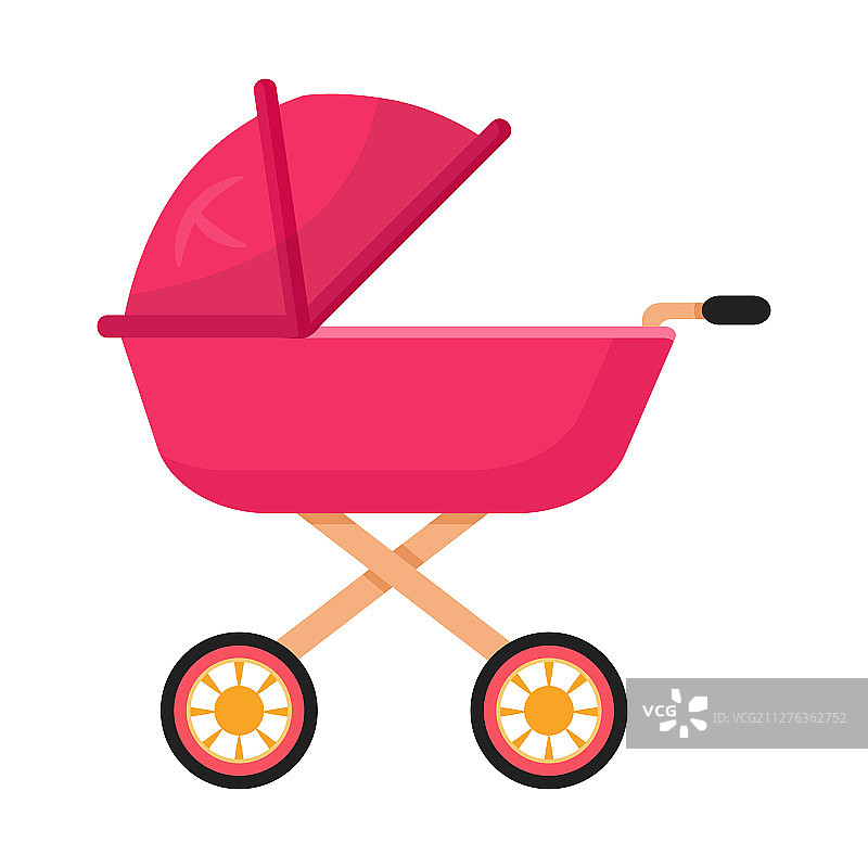 婴儿车扁平设计图片素材