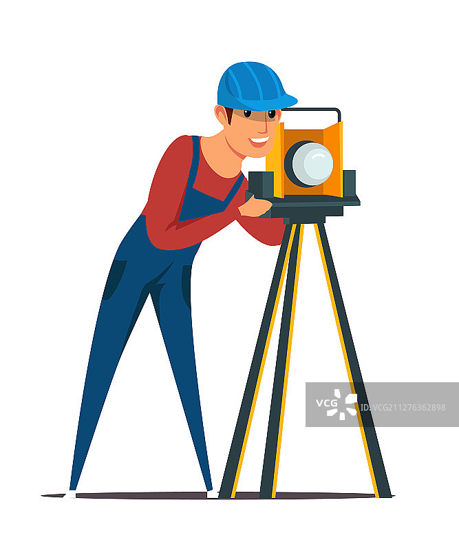 建筑测量员扁平设计图片素材