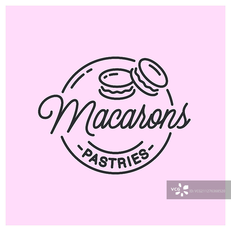 马卡龙圆形线性标志图片素材