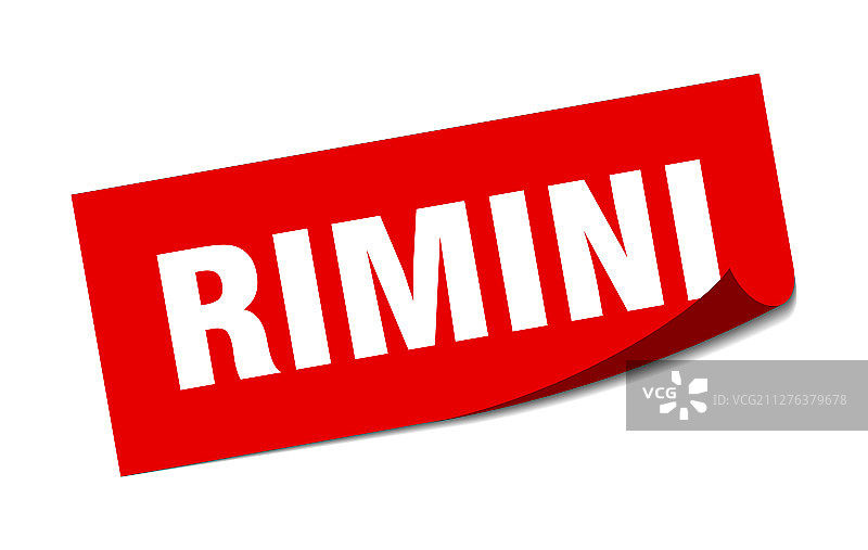 里米尼贴纸里米尼红色方形剥皮机标志图片素材