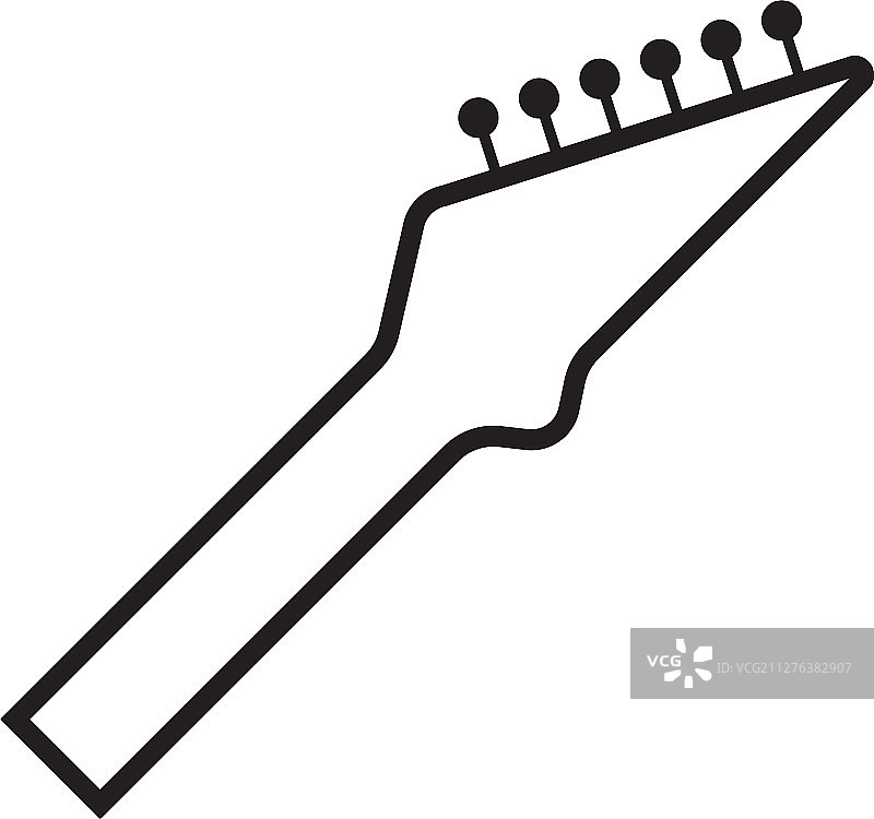 孤立的吉他琴颈图标设计模板图片素材